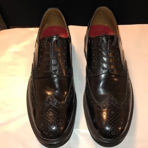 Grenson Black Patent Leather Archie Wingtips